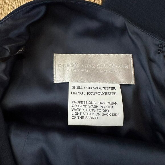 Dessy Collection womens size 16R Crepe Sleeveless Dress With Open Back Midnight - Picture 5 of 7